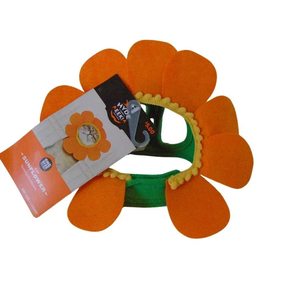 Sunflower head piece costume for cat or small dog - Halloween - NEW